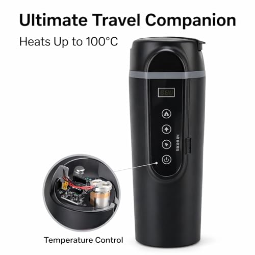 Tetera eléctrica portátil para auto 500ml, dual 12V-24V miniatura 2