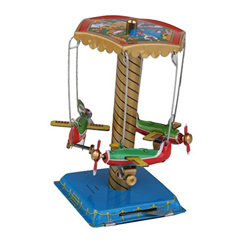 Gazechimp Jouet Mécanique Ancien Métal Avion Carousel Collection pour Enfants