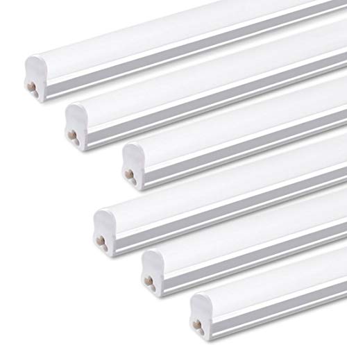 6-Pack HouLight Corded LED T5 Integrated Light Fixture, Super Bright Daylight White(6500K), 4-Foot