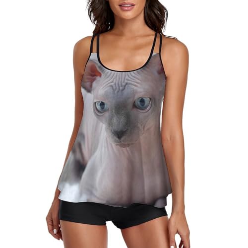 Robe de Plage Tankini Femme Bikini avec Short pour Journée Spa et Baignade Estivale