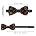 VAFZASC Elegant Gentleman Pre Tied Bowties, Burning Flaming Fire Chinese Dragon Black, Double Layers Bow Tie, Adjustable Fashion Necktie for Tuxedo Accessories