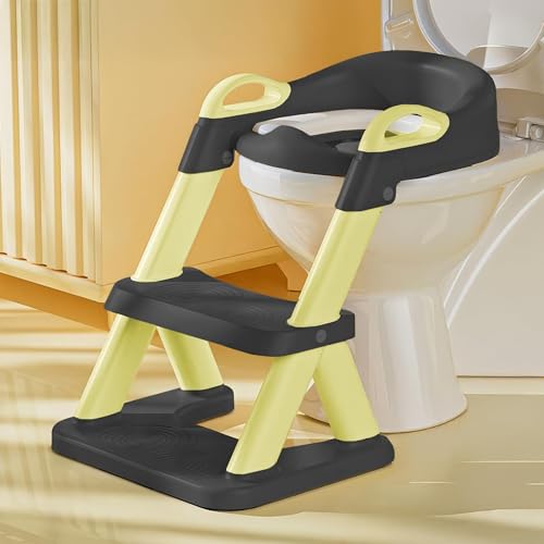 Image of StarAndDaisy Potty Seat for Kids 1-3 Years | Toilet Seat for Kids with Adjustable Height & Removable Soft Cushion, Fits All Western Toilets seat (Black-Yellow)