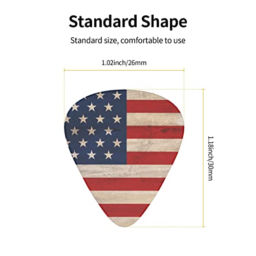 Paquet de 12 médiators de guitare avec drapeau américain sur bois, comprend des calibres fins, moyens et lourds 3 tailles pour les médiators acoustiques électriques de guitare - Les Beatles, Paul McCartney, John Lennon, RIngo Starr, George Harrison Paquet de 12 médiators de guitare avec drapeau américain sur bois, comprend des calibres fins, moyens et lourds 3 tailles pour les médiators acoustiques électriques de guitare – Image 5