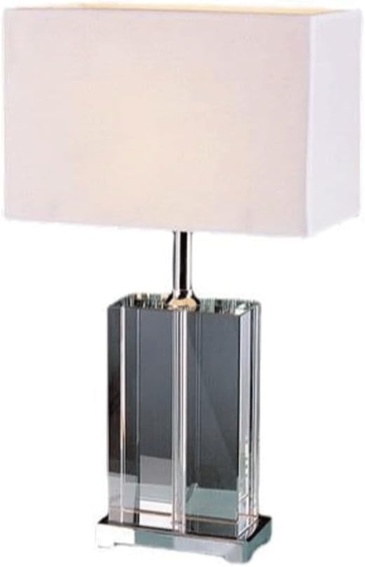 CONGRUI High-end White Square Fabric Crystal Desk Lamp Simple Modern Living Room Office Work Reading Desk Light Bedroom Bedside Counter Kitchen Table Lamp Library Coffee Shop Lighting Fixture