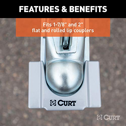 Curt 23079 Powder-Coated Aluminum Trailer Tongue Lock, Fits Most 2-Inch, 1-7/8-Inch Couplers , Grey #TOP4