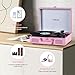 Portable Record Player with Bluetooth 3 Speed Turntable Built in Rechargeable Battery Vintage Suitcase Design with RCA Line Out and Aux in