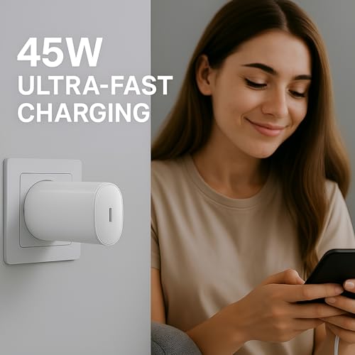 Image of Original 45W C-Type PPS Rapid Charger Adapter Compatible with Nothing Phone 3 | 3a Lite | 3a Pro | 2a | 2a Plus |2| CMF 2 Pro | Buds /Ear Stick, 45 W USB C Charging Adaptor, 45watt PPS Charge, White