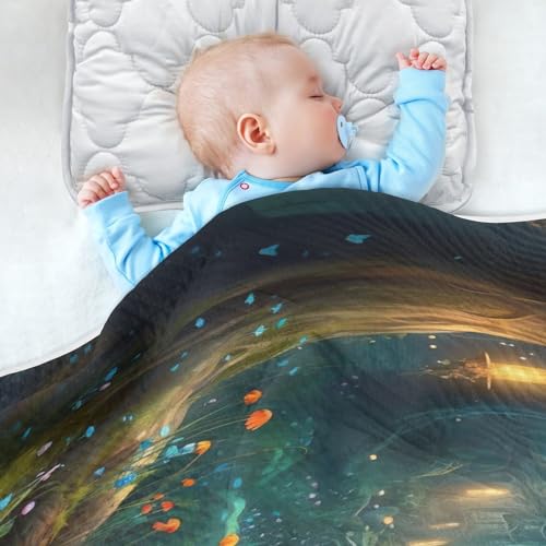 Image of Baby Blanket for Boys Girls - Fairy Fantasy Forest Blankets, Soft Breathable Nursery Bed Blankets 30 x 40 Inch