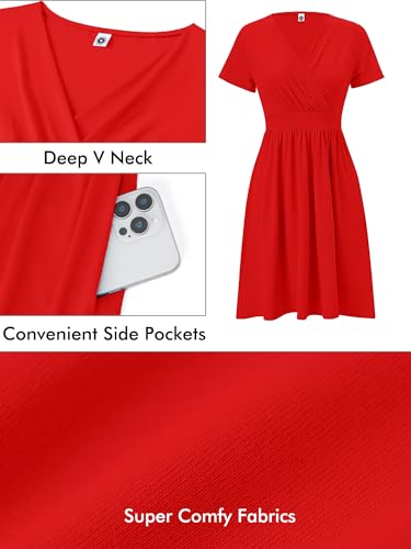 Image of Heymoments Short Sleeve V Neck Summer Dress for Women