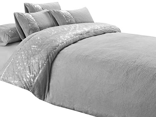 Les4u Juego de funda de edredón de forro polar Cover