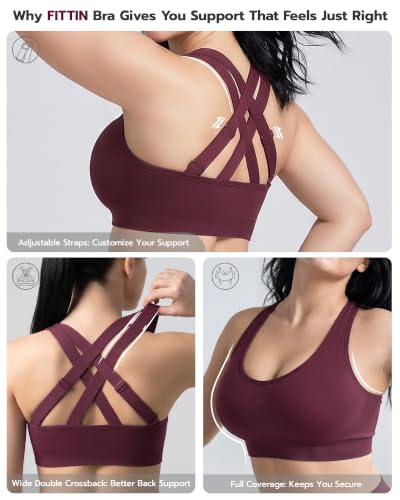 Image of FITTIN Adjustable Sports Bra for Women: Support for Large Bust | No More Settling Dial in Your Perfect Fit Full Coverage No Spillage for Gym Workout Yoga - for Plus Size Large Bust Women