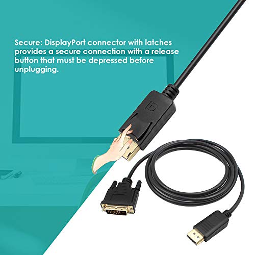 Moniss 1.8 M Adaptador DP para DVI DisplayPort Display Port para DVI Cable Adapter Converter Macho p