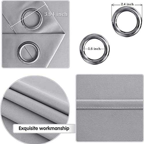 Image of DWCN Patio Sliding Door Curtains-Extra Wide Blackout Thermal Curtain Panel with Back Tab& Rod Pocket for Bedroom Partition, 100x96 Inches, Silver Greyes, Silver Grey