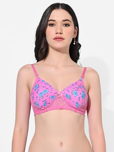 Image of FIMS - Fashion is my style Women Cotton Blend Padded Non-Wired Everyday Bra Pack of 1 Cup- B Multicolor
