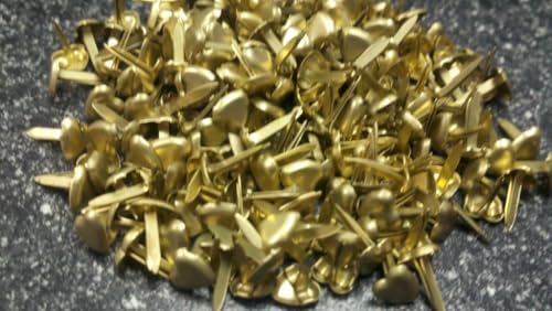 Creative Expressions Mini Heart Brads - Brushed Gold - 100ct