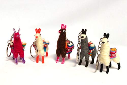 Miniature Collectibles Llamas Alpaca Keychain Key Ring Wholesale 6 Pack Bag Charm Lot