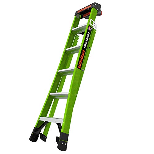 Little Giant Ladders, King Kombo, Professional, 6 Ft. A Frame, 10 Ft. Extension, Single Hinge, Fiberglass, Type 1AA, 375 lbs Weight Rating, (13906-001)