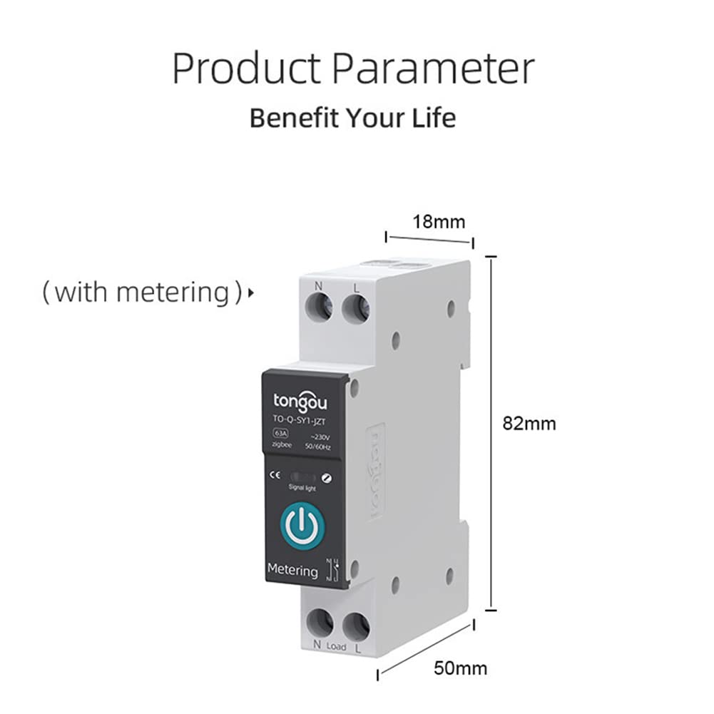 DAZZLEEX pour Zigbee pour Tuya Disjoncteur Intelligent 25A 1P DIN Rail Home Télécommande