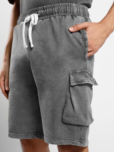 Image of Nobero Oversized Co-ord Set for Men |Cargo Shorts Co ord Set for men | Oversized Fit | Cargo Pockets | Matching Top & Shorts | Casual & Streetwear