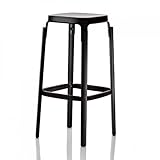 rettangolare Magis Steelwood 78 - Sgabello da bar laccato, colore: Nero
