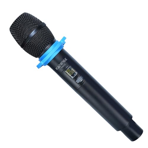 Image of Kadence KB02 Jamming Series Dual Channel UHF Wireless Mic | 2 Handheld Mic with Anti-Roll Grips | 48 Preset Frequency Range | Separate Volume Control | Ideal for Singing, Speech & Events | Black
