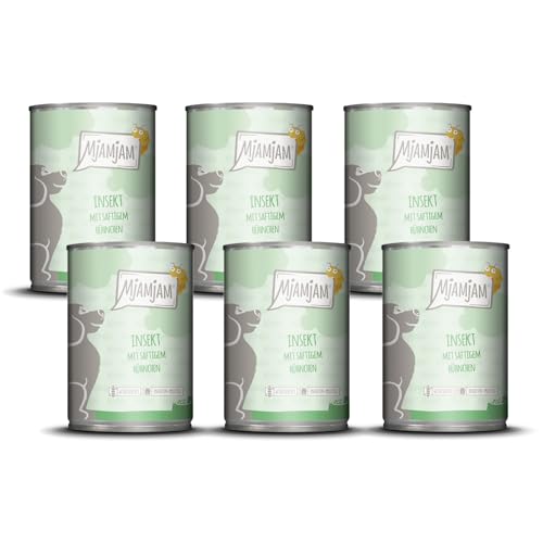 MjAMjAM - Premium Nassfutter für Hunde - Insekt mit saftigem Hühnchen, 6er Pack (6 x 400 g), getreidefrei mit Insektenprotein