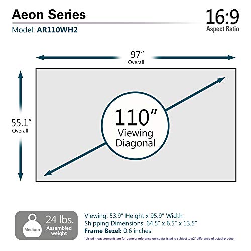 Image of Elite Screens Aeon Series, 110-inch Projector Screen 16:9, 8K Ultra HD Home Theater Fixed Frame ISF Material Edge Free Borderless Projector Screen, CineWhite UHD-B Front Projection Screen, AR110WH2