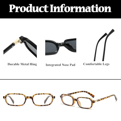 Image of LJCZKA Rectangular Blue Light Blocking Glasses for Women Men Retro Small Square Frame Anti Eyestrain Computer Eyeglasses
