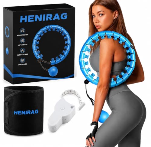 Image of Weighted Hula Circle Hoops for Adults Weight Loss, Infinity Fitness Hoop with Sweet Belt and Measuring Tape Plus Size 52 Inch, 24 Detachable Links, Exercise Hoop for Women,Girls (Hula Hoop-2)