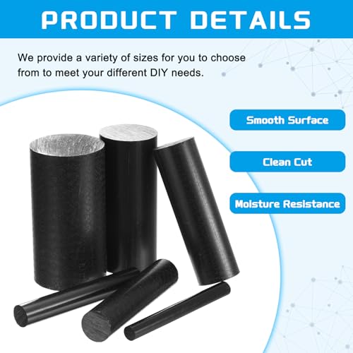 Image of MECCANIXITY ABS Plastic Rod Round Solid Bar 40 mm x 100 mm Black for DIY Model Material, Architectural Model Making, DIY Sand Table, Pack of 4