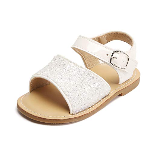 Image of Felix & Flora Toddler Girl Sandals - Little Girl Easter Dress Shoes Lightweight Open Toe Beach Holiday Flats