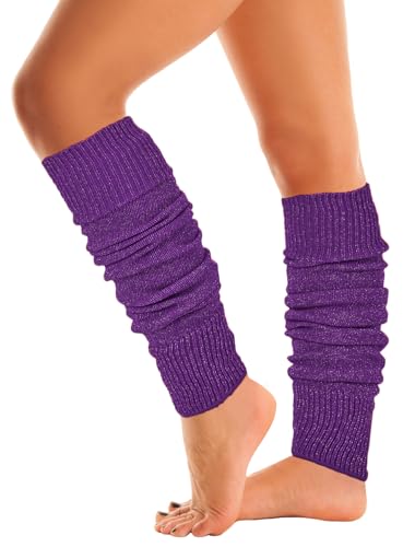 Mysocks Leg Warmers Extra Soft Stylish Fancy Winter 80s Party Dance Neon Long Legwarmers for Women Girls Ladies