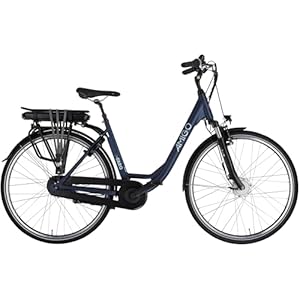 AMIGO E-Faro S2 Elektrische fiets voor dames, 28 inch, e-bike 49 cm, 7 versnellingen, met scooterremmen, mat blauw