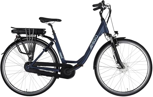 AMIGO E-Faro S2 Elektrofahrrad für Damen 28 Zoll - E-Bike 49 cm - 7 Gänge...