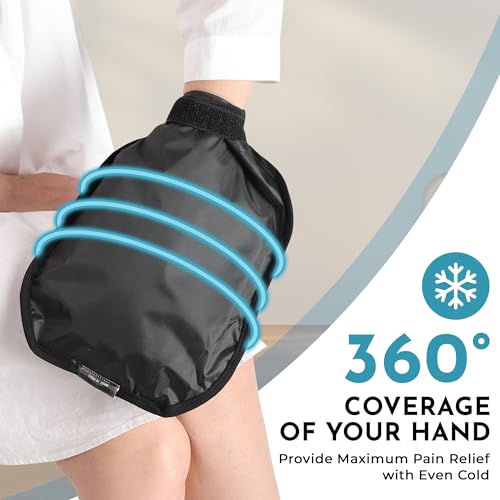 Image of SandPuppy Handcool- Hand Ice Pack for Pain Relief, Reusable Cold Therapy Gloves for Chemotherapy and Neuropathy, Gel Ice Glove for Hands Finger Injuries, Carpal Tunnel, Arthritis, Working Hands. (Pack of 2)