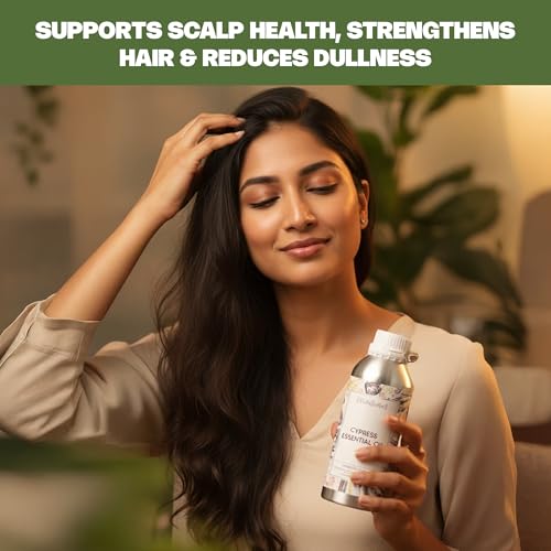 Image of VedaOils Cypress Essential Oil 100ml | 100% Pure, Undiluted & Therapeutic Grade Cypress Oil for Skin, Hair, Diffuser & Aromatherapy | Calming, Refreshing & Ideal for Home Fragrance