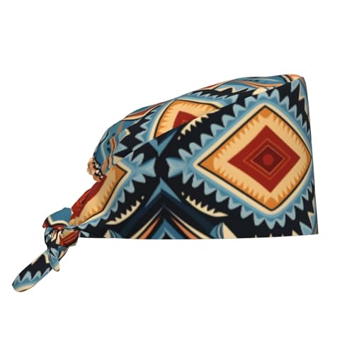 Gorro de trabajo transpirable, estilo étnico, bohemio, médico, cirujano, unisex, para mujeres y hombres, vendaje elástico