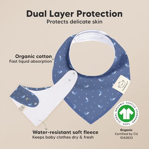 KeaBabies 10-Pack Baby Bandana Drool Bibs and 5-Pack Burp Cloths for Baby Boys and Girls - Cotton Rags for Toddlers Boys, Girls - Ultra Absorbent Burping Clothes for Infants2