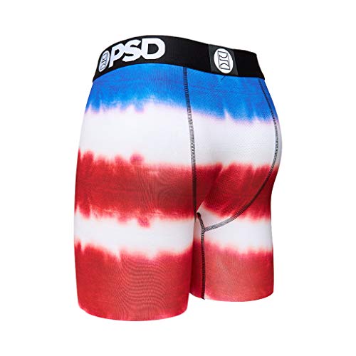 PSD Men's American Tie Dye Boxer Briefs, Red, XL3