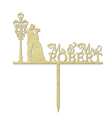 Mr & Mrs Wedding Cake Toppers, bride and groom silhouette Rustic Wedding Cake Topper Cake Decoration 7"-8" Inches Wide