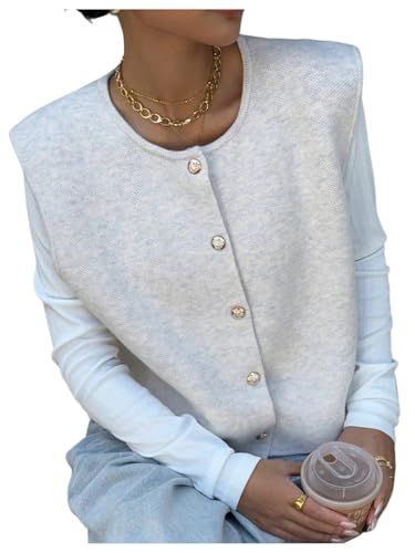 GORGLITTER Women's Sleeveless Sweater Vest Button Down Knit Lightweight Cardigans Old Money Trendy 2025
