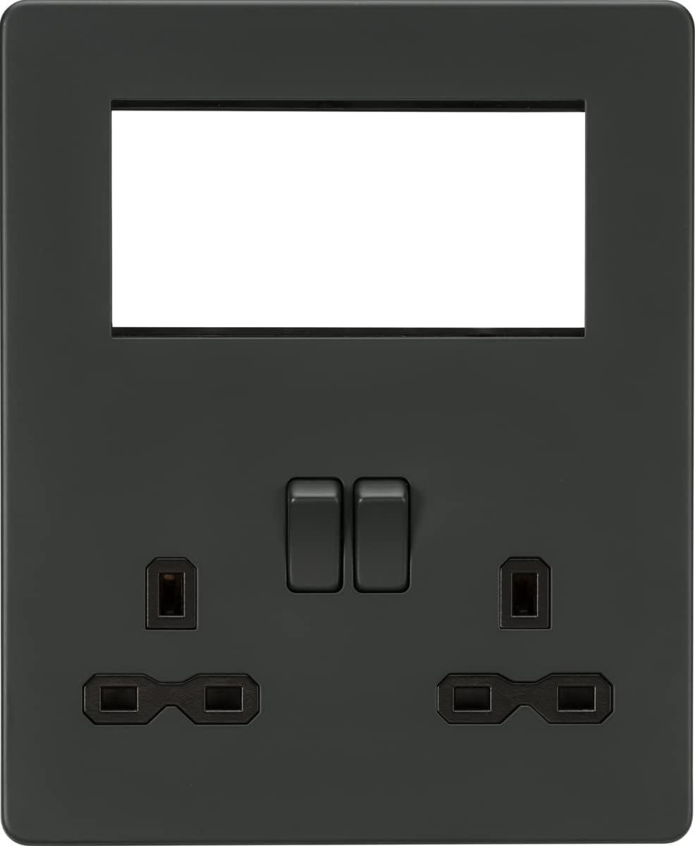 Screwless Small Multimedia Combination Plate - Anthracite