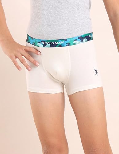Image of U.S. Polo ASSN. Boy's EKT07 Mid Rise Cotton Spandex Underwear Trunks - Pack of 5