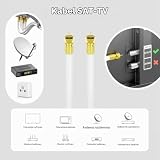 deleyCON HQ 30m kabel koncentryczny SAT 130dB - 4-żyłowy ekranowany dla DVB-S - S2 DVB-T i DVB-C - żyła wewnętrzna stal/