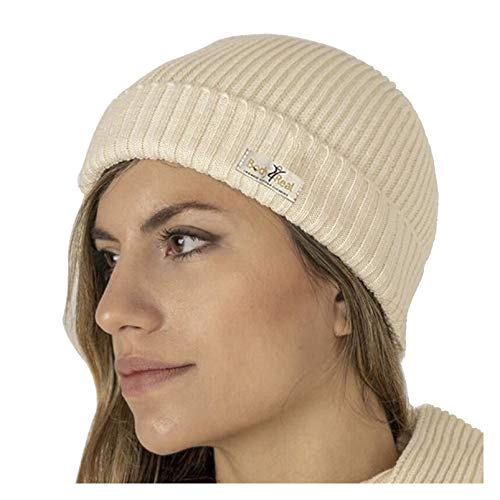 Body4Real - Gorro de Punto Unisex de algodón Natural orgánico, Color Crudo