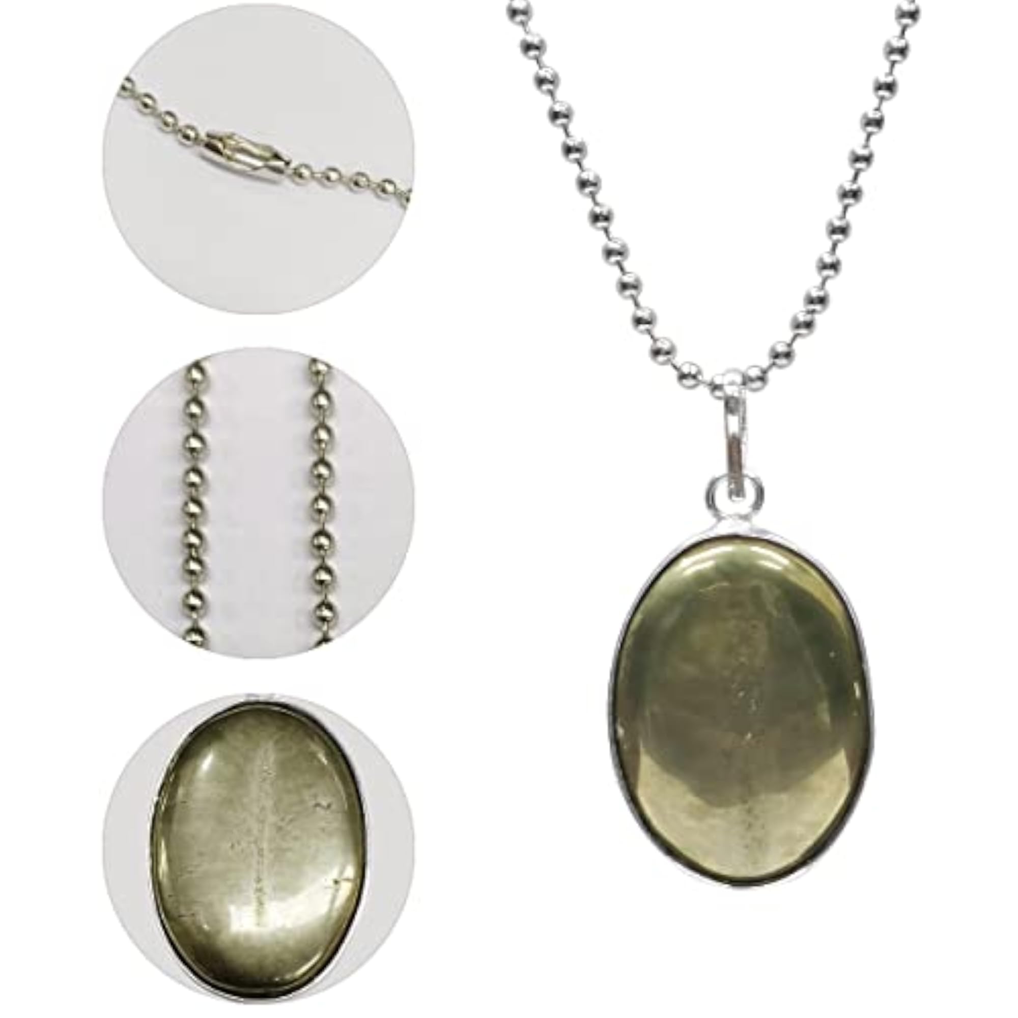 Oval & Hexagon Crystal Pendant Necklace, Unisex