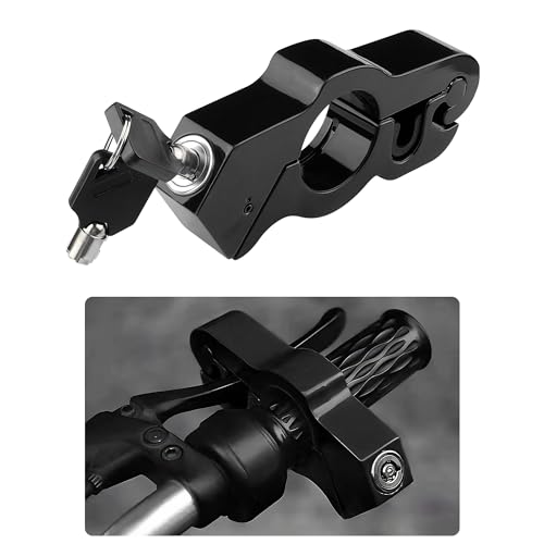 Motorcycle Throttle Lock with 2PCS Keys,Heavy Duty Motorcycle Locks Anti Theft Motorcycle Handlebar Lock,Universal Motorcycle Accessories Throttle Locks for Scooter Sport Bike ATV (Black)