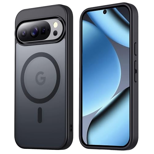 hitfine for Google Pixel 10 Pro Case/Google Pixel 10 Case,[Magnetic Charging][Military Drop Protection] [Compatible with Magsafe] Slim Translucent Matte Back Phone Case, (Black/6.3 Inch)