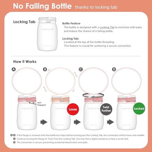 Image of Maymom Wide Neck Breastmilk Collection n Storage Bottle 5.4 oz; Re-markable SureSeal Disc. Fits Spectra S2 Spectra S1 9 Plus.