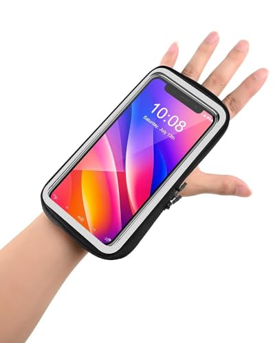Razobws 6,8'' Brazalete Movil Running para Muñeca y Antebrazo, Deportivo Porta Funda Movil Correr Arm Case para iPhone 16 15 14 13 Pro MAX Galaxy Pixel con Correa Bolsillo para Auriculares (Negro B)